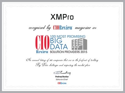 This Year’s CIO Review Magazine’s 100 Most Promising Big Data Solution Providers List Includes XMPro