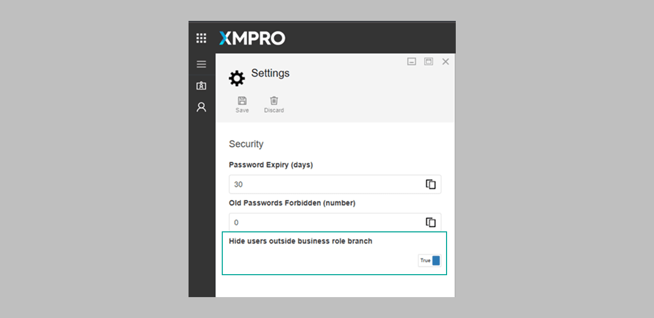 Fig 5. New Permission – Hide Users Outside of Business Roles