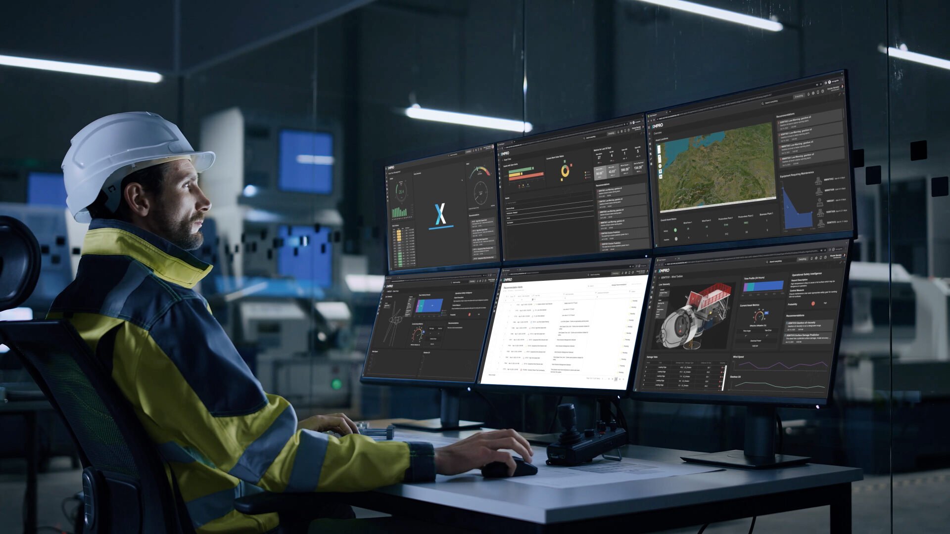 An operator running XMPro in a control room