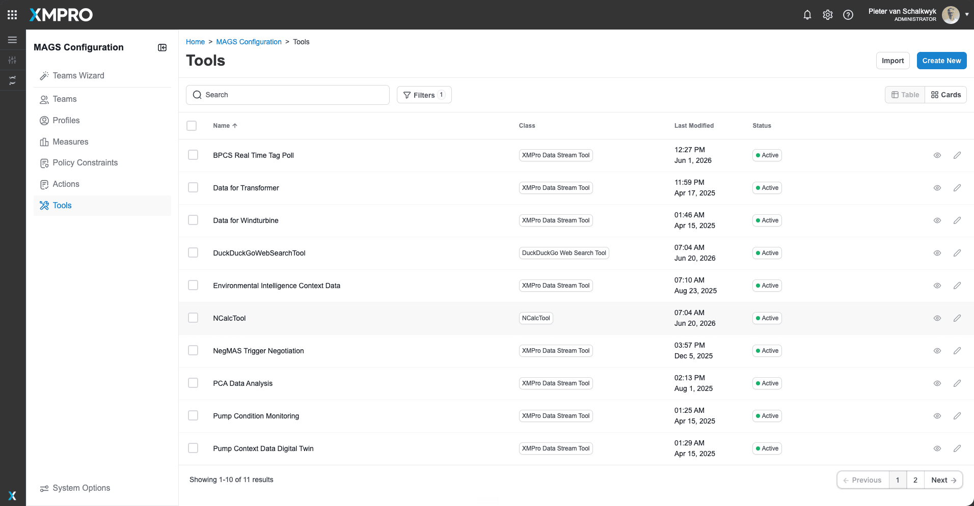 MAGS governance — approved tools screen