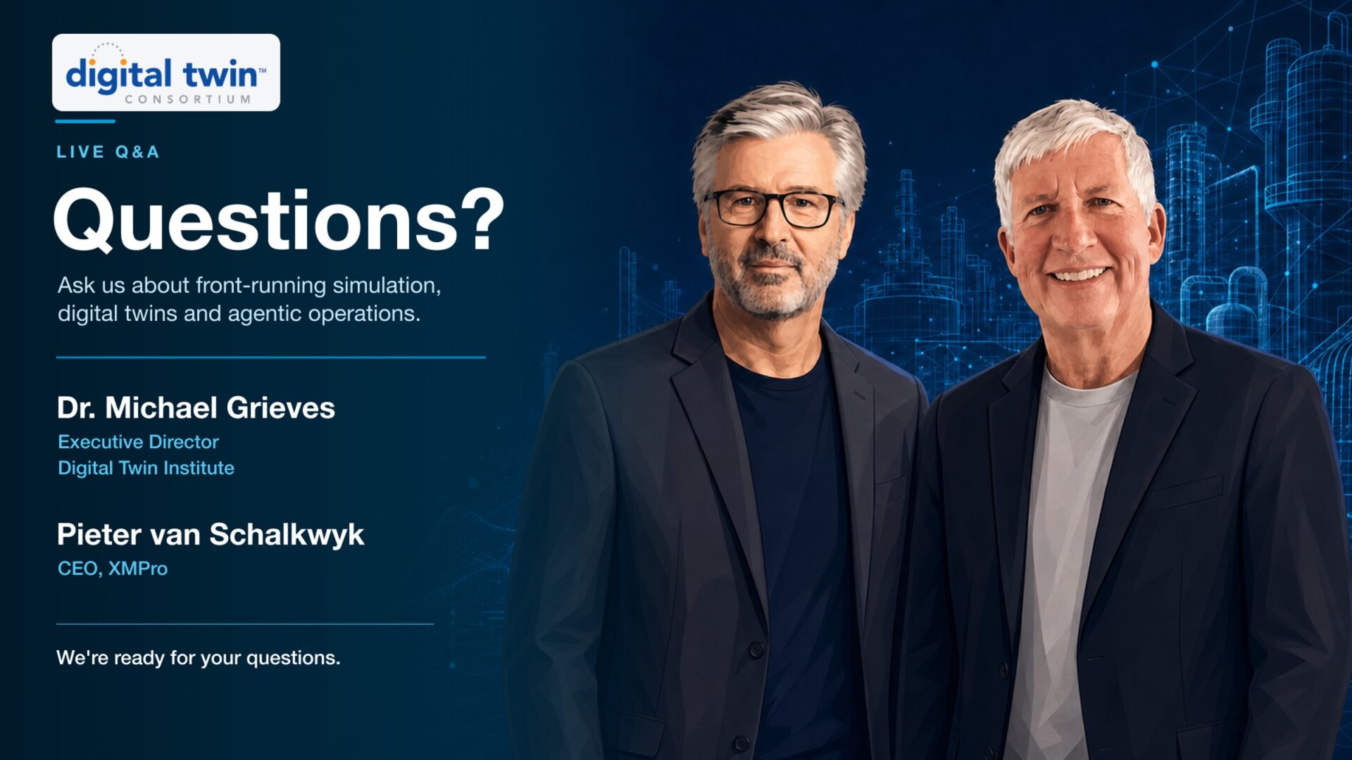 Front-Running Simulation webinar with Dr. Michael Grieves and Pieter van Schalkwyk